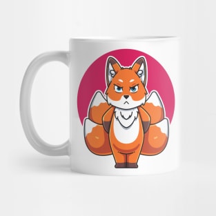 a cute Kitsune chibi cartoon illustration vector Mug